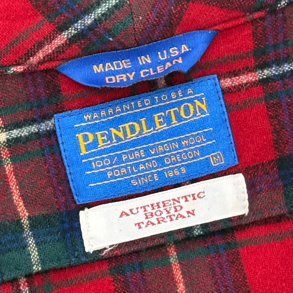 Vintage 1980s Pendleton Red Green Plaid Wool Robe USA - Picture 2 of 9